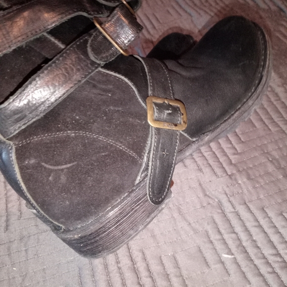 Fiorentini Baker Italy Black Leather Buckle Boots - Picture 8 of 16